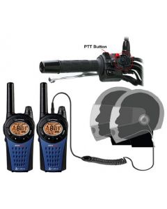 Comtech 12Km Cobra MT975 Long Range Motorbike Motorcycle 2 Two Way Radio Intercom Kit + CM-110CF Close Face Helmet Headsets