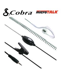 Comtech CM-25PT Professional Covert Ear Hook Handsfree Headset with PTT Button for Cobra Radios