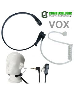 Comtechlogic CM-215TH Handsfree Covert Acoustic Tube Throat Mic Headset with PTT/VOX for Motorola Two way Radios