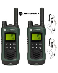 10Km Motorola TLKR T81 Hunter Two Way Radio Walkie Talkie Travel Pack with 2 x Headsets for Air soft, Paintballing, Skiing & Go Karting - Twin