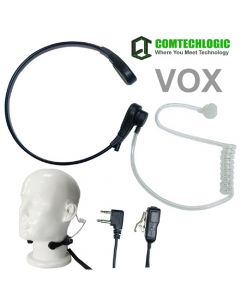 Comtechlogic CM-415TH Handsfree Covert Acoustic Tube Throat Mic Headset with PTT/VOX for Midland Two way Radios