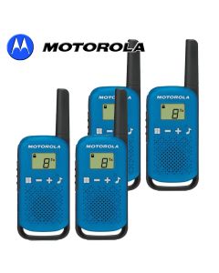 4Km Motorola TLKR T42 Walkie Talkie 2 Two Way PMR 446 Compact Radio Set - Quad Blue