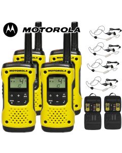 10Km Motorola TLKR T92 H2O Floating Two Way Radio Walkie Talkie Travel Pack with 4 x Headsets - Quad