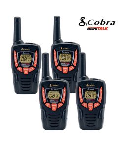 5Km Cobra AM245 Two Way PMR 446 Walkie Talkie Licence Free Radio Quad Pack
