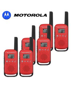 4Km Motorola TLKR T42 Walkie Talkie 2 Two Way PMR 446 Compact Radio Set - Six Red