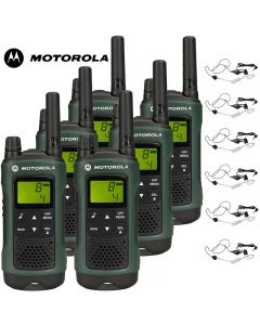 10Km Motorola TLKR T81 Hunter Two Way Radio Walkie Talkie Travel Pack with 6 x Headsets for Air soft, Paintballing, Skiing & Go Karting - Six