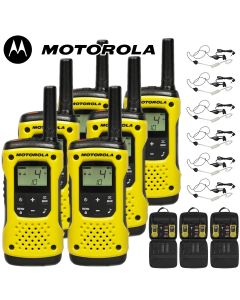 10Km Motorola TLKR T92 H2O Floating Two Way Radio Walkie Talkie Travel Pack with 6 x Headsets - Six