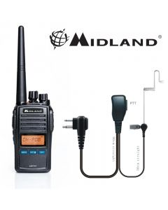 Midland Arctic Black Handheld VHF Marine LCD Radio with Comtech CM-50PT Headset