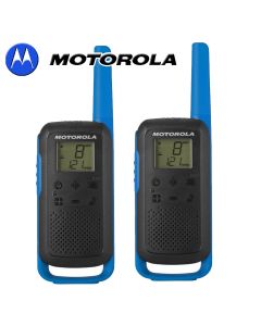 8Km Motorola TLKR T62 Walkie Talkie Two Way Licence Free 446 PMR Security Leisure Radio – Twin Pack Blue