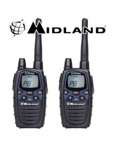 12Km Midland G7 Pro Dual Band Long Range Walkie Talkie Two Way PMR 446 Radio Licence Free  - Twin pack
