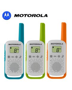 4Km Motorola TLKR T42 Walkie Talkie 2 Two Way PMR 446 Radio 3 Triple Colour Pack