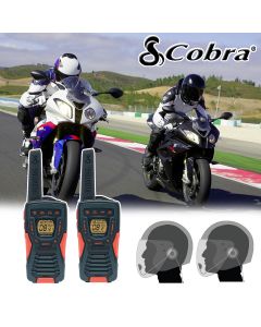 Cobra AM1035 Motorbike Walkie Talkie PMR Radio Intercom Open Face Headsets 
