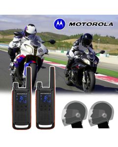 Motorola T82 Motorbike Walkie Talkie PMR Radio Intercom Close Face Headsets 