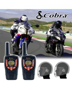 Cobra AM645 Motorbike Walkie Talkie PMR Radio Intercom Open Face Headsets 