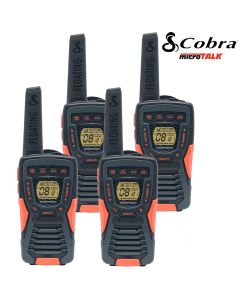 12Km Cobra AM1035 FLT Two Way Walkie Talkie Waterproof Floating Radio Quad Pack