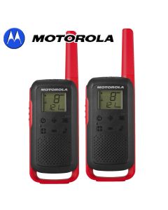 8Km Motorola TLKR T62 Walkie Talkie Two Way Licence Free 446 PMR Security Leisure Radio – Twin Pack Red