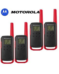 8Km Motorola TLKR T62 Walkie Talkie Two Way Licence Free 446 PMR Security Leisure Radio – Quad Pack Red