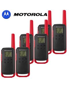 8Km Motorola TLKR T62 Walkie Talkie Two Way Licence Free 446 PMR Security Leisure Radio – Six Pack Red