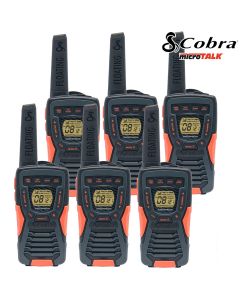 12Km Cobra AM1035 FLT Two Way Walkie Talkie Waterproof Floating Radio Six Pack