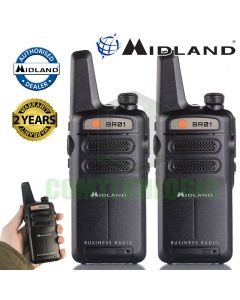 Midland BR01 Licence Free 2 Two Way Walkie Talkie Professional Business Radio Twin