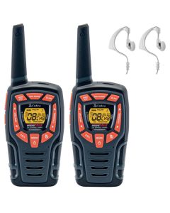 10Km Cobra AM845 Two Way PMR 446 Walkie Talkie Licence Free Radio Twin Pack + 2 CM-15PT Headsets