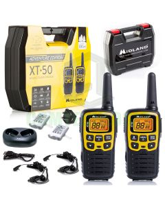 8km Midland XT50 Adventurer 2 Two Way Walkie Talkie PMR446 Radio Travel Pack