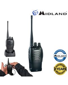 Midland G10 PMR446 License Free Handheld Two Way Radio Walkie Talkie Black