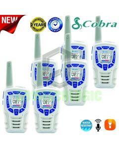 10Km Cobra AM845 Snow 2 Way PMR 446 Walkie Talkie Licence Free Radio Six Pack