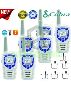 10Km Cobra AM845 Snow Two Way PMR 446 Walkie Talkie Radio Six + 6 Headsets