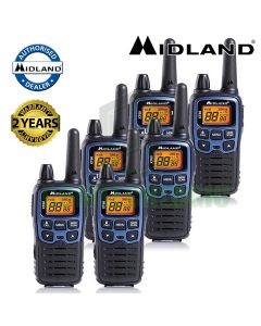 10km Midland XT60 License Free 2 Two Way Walkie Talkie PMR446 Radio Six Pack