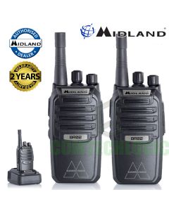 Midland BR02 Licence Free 2 Two Way Walkie Talkie Professional Business Radio Twin