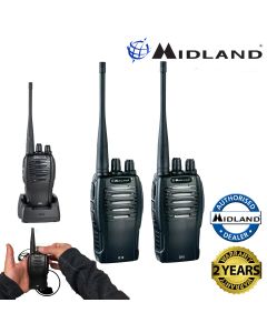 Midland G10 PMR446 License Free Handheld Two Way Radio Walkie Talkie Twin Black