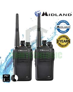 Midland G15 IP67 Waterproof Licence Free Two Way Walkie Talkie Business Radio Twin