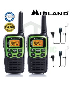 6km Midland XT30 Licence Free 2 Two Way Walkie Talkie PMR446 Radio + 2 Headsets