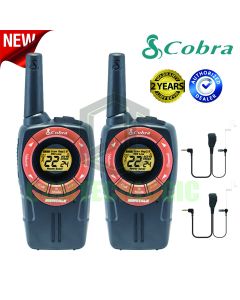 8Km Cobra SM662C Walkie Talkie Two Way PMR 446 Radio Twin Pack + 2 Headsets