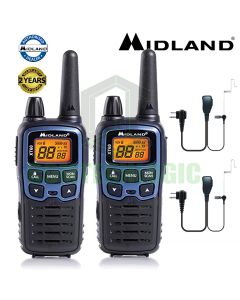 10km Midland XT60 License Free 2 Two Way Walkie Talkie PMR446 Radio 2 Headsets