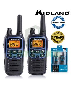 10km Midland XT60 License Free 2 Two Way Walkie Talkie PMR446 Radio Twin Pack
