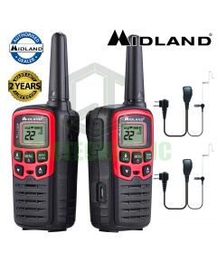 4km Midland XT10 License Free 2 Two Way Walkie Talkie PMR446 Radio + 2 Headsets