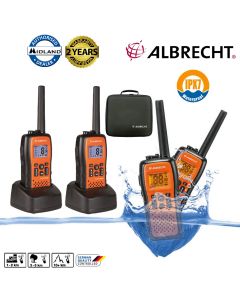 Albrecht Tec Talk Floating Waterproof Two Way PMR Licence Free Walkie Talkies 