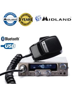 Midland M-20 AM/FM 40Ch ANL NBS USB Mobile LCD CB Radio With Bluetooth Option 