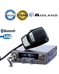 Midland M-10 AM/FM 40Ch ANL NBS USB Mobile LCD CB Radio With Bluetooth Option 