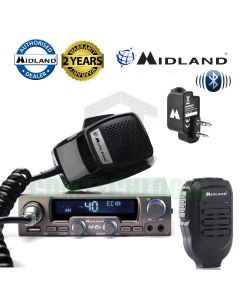 Midland M-10 AM/FM NBS 40Ch Mobile CB Radio + Bluetooth WA-Dongle & WA-MIKE 