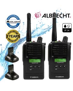 Albrecht Tec Talk Pro XL Waterproof IP54 Licence Free PMR 446 Two Way Radio Twin