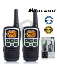 8km Midland XT50 License Free 2 Two Way Walkie Talkie PMR446 Radio Twin Pack UK