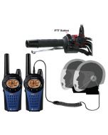 Comtech 12Km Cobra MT975 Long Range Motorbike Motorcycle 2 Two Way Radio Intercom Kit + CM-115OF Open Face Helmet Headsets