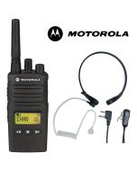 8Km Motorola XT460 Two Way PMR 446 Walkie Talkie Licence Free Radio with Comtech CM-515TH PTT/VOX Throat mic Headset for Business & Military Use