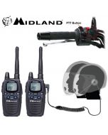 12km Midland G7 Pro Dual Band Motorbike Walkie Talkie PMR Radio Intercom kit with HM-1000 Open Face PTT Headsets