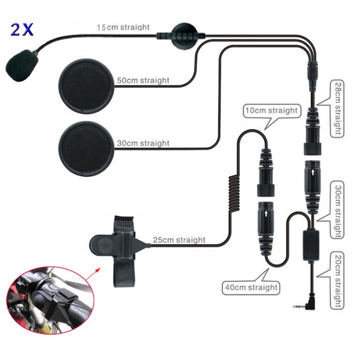 Motorcycle 2 way radio headset kit store